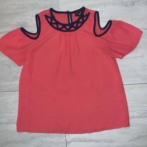 Monteau Girls cold shoulder blouse